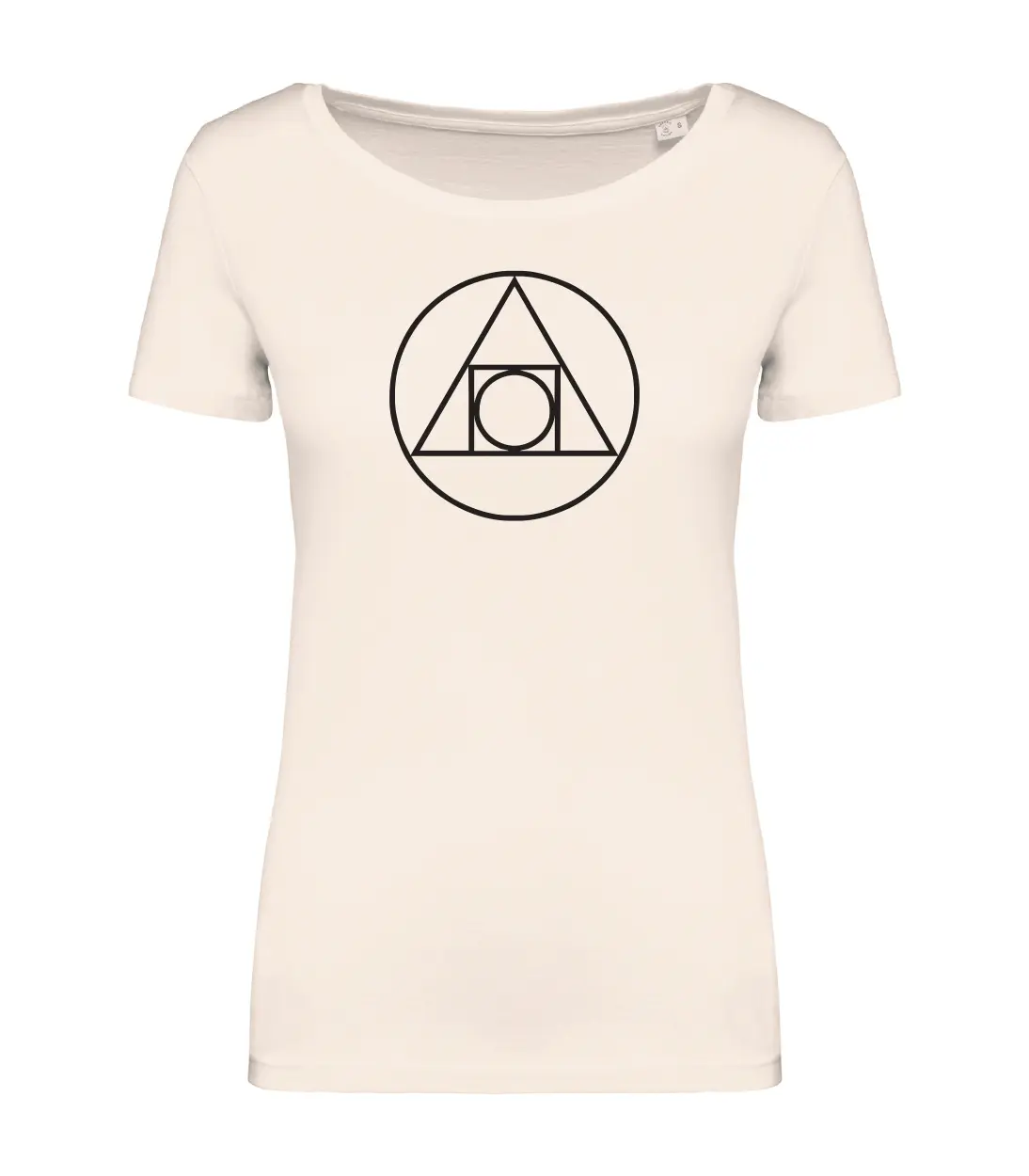 T-shirt_donna_manica_corta_avorio_cerchio_quadrato