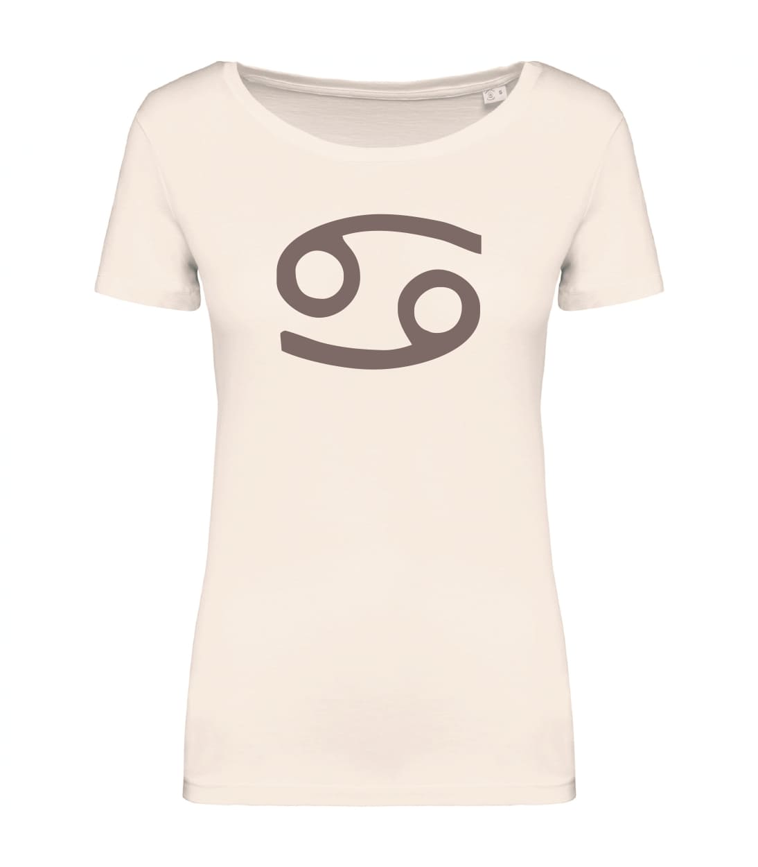 T-shirt_donna_manica_corta_avorio_segno_zodiacale_cancro