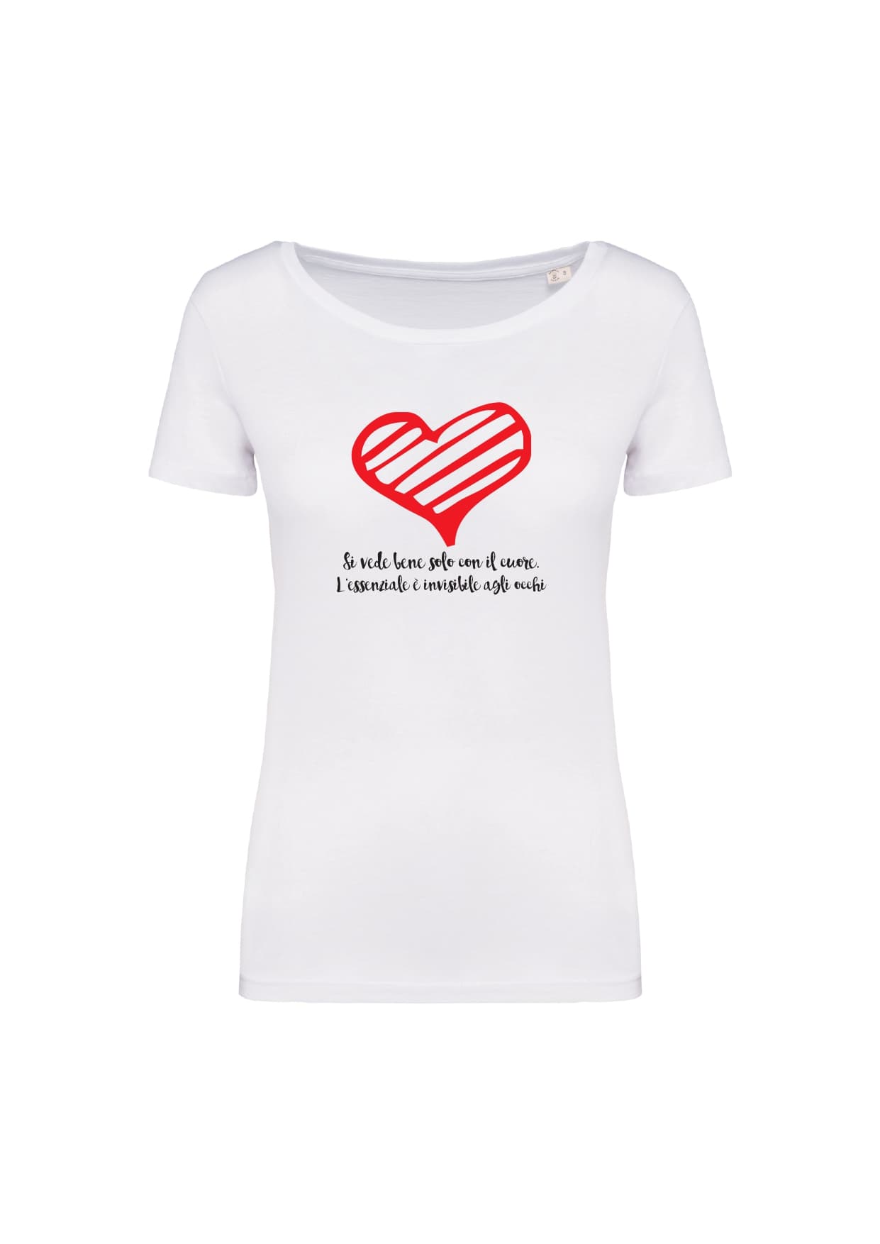 T-shirt_donna_manica_corta_bianco_Si_vede_bene_solo_ con_il_cuore