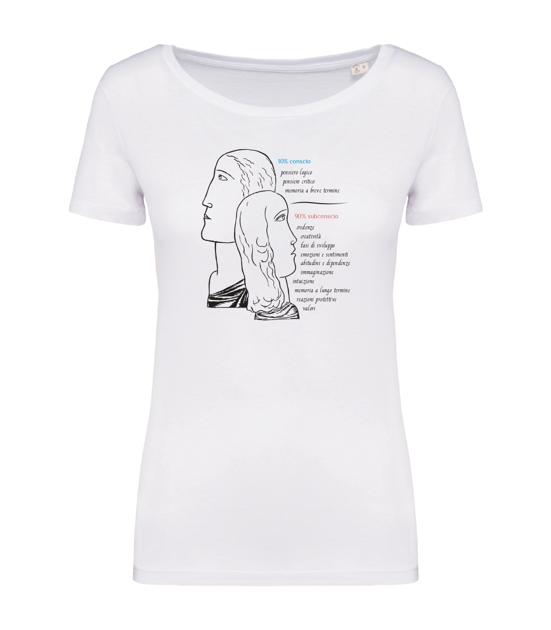 T-shirt_donna_manica_corta_bianco_conscio_e_subconscio