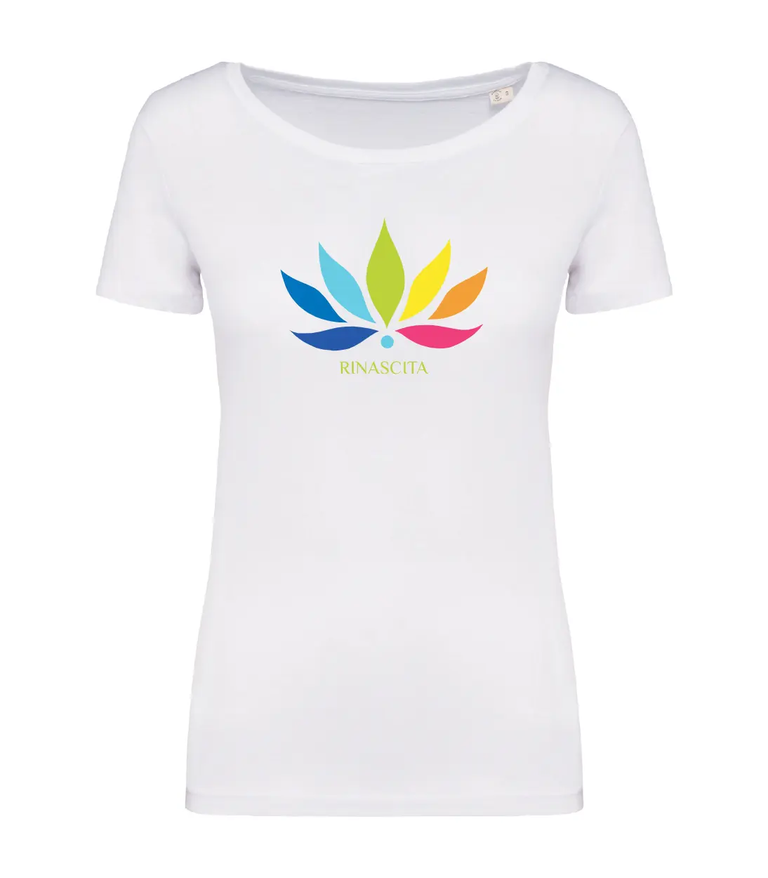 T-shirt_donna_manica_corta_bianco_fiore_di_loto