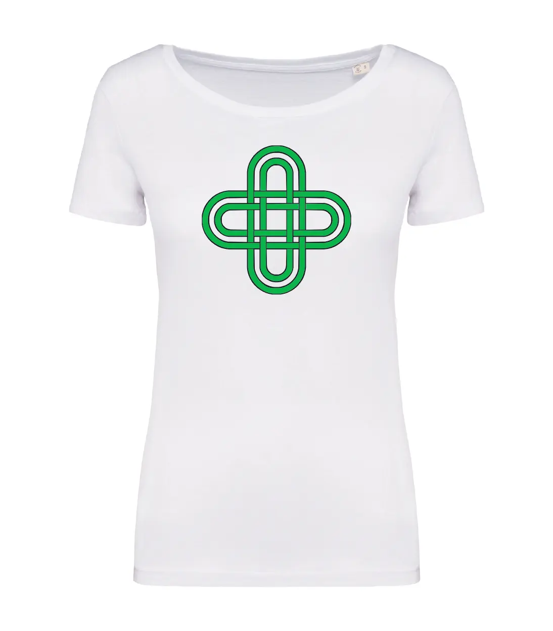T-shirt_donna_manica_corta_bianco_nodo_di_salomone