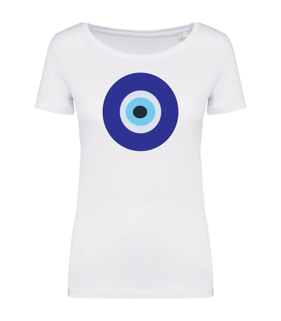T-shirt_donna_manica_corta_bianco_occhio_di_allah_o_occhio_greco