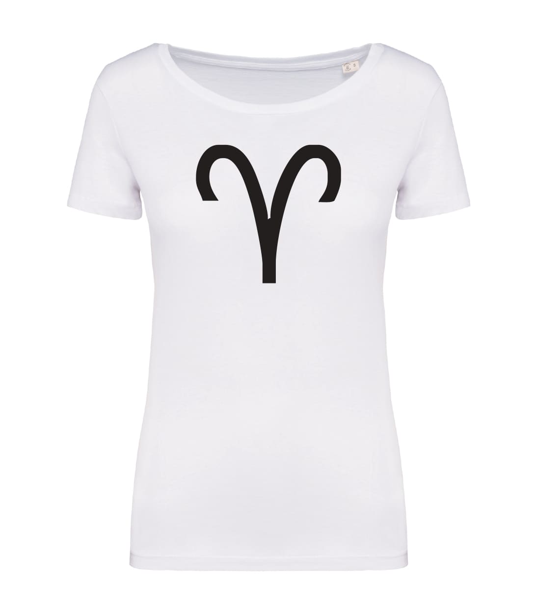 T-shirt_donna_manica_corta_bianco_segno_zodiacale_ariete