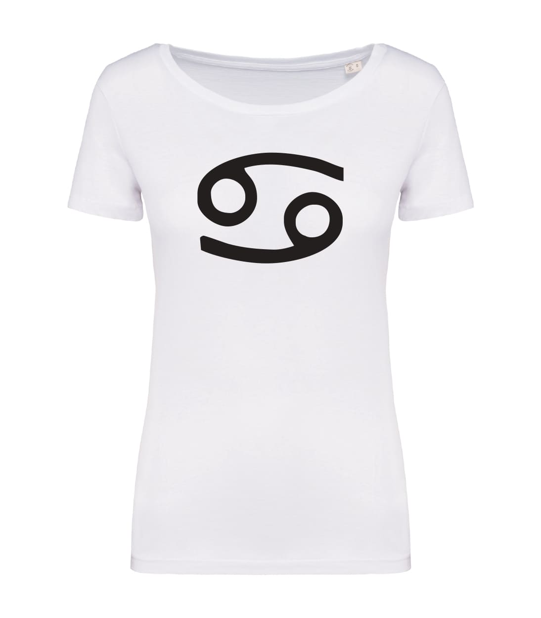 T-shirt_donna_manica_corta_bianco_segno_zodiacale_cancro