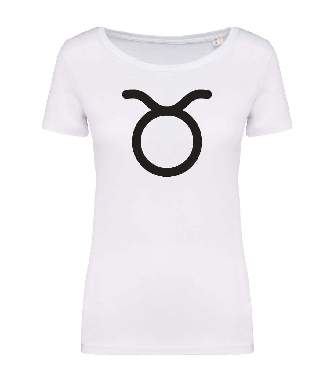T-shirt_donna_manica_corta_bianco_segno_zodiacale_toro