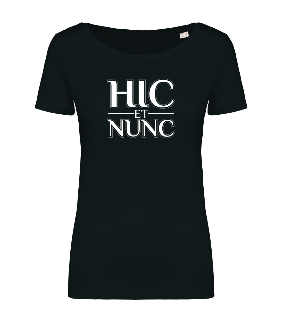 T-shirt_donna_manica_corta_nero_Hic_et_nunc