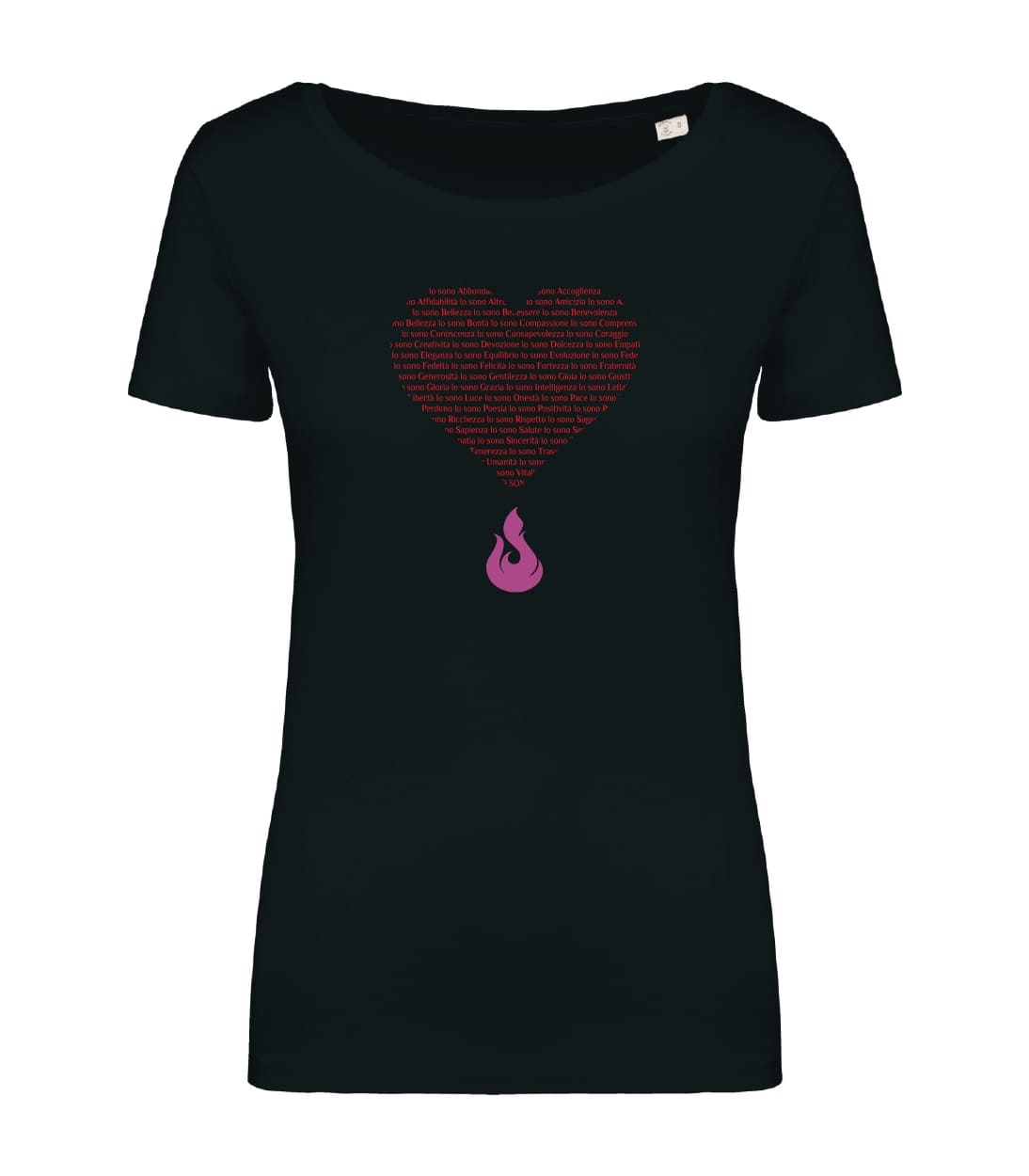 T-shirt_donna_manica_corta_nero_io_sono_cuore