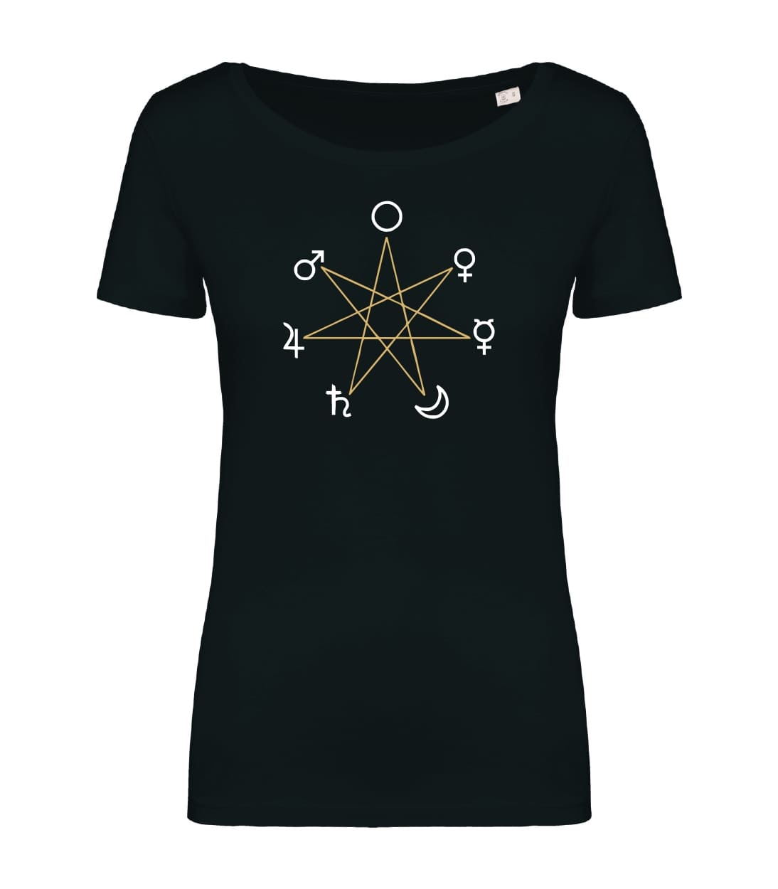 T-shirt_donna_manica_corta_nero_l_sette_astri_erranti