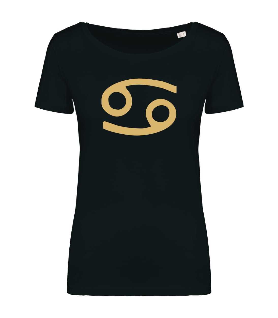 T-shirt_donna_manica_corta_nero_segno_zodiacale_cancro
