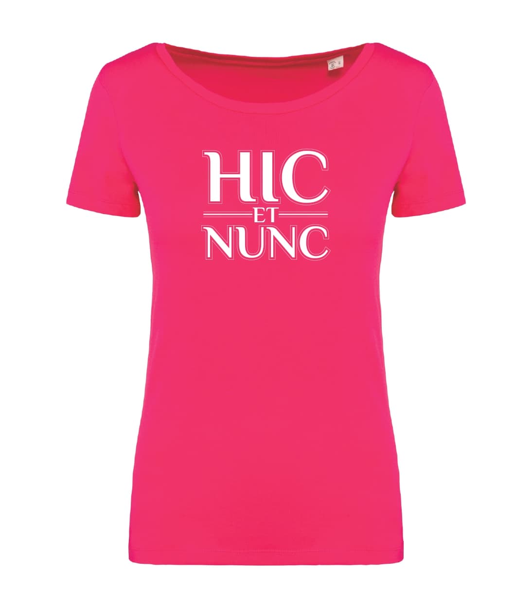 T-shirt_donna_manica_corta_rosso_sorbetto_Hic_et_nunc
