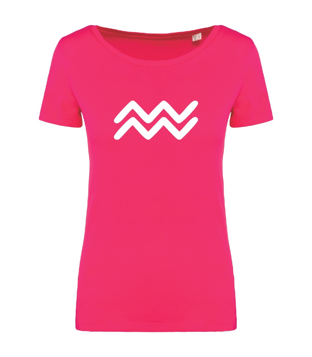 T-shirt_donna_manica_corta_rosso_sorbetto_segno_zodiacale_acquario