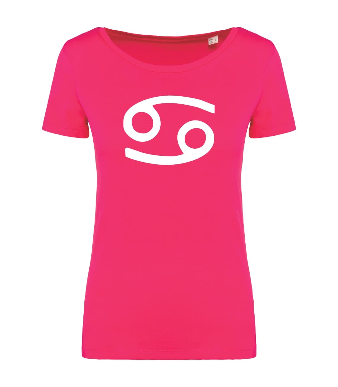 T-shirt_donna_manica_corta_rosso_sorbetto_segno_zodiacale_cancro