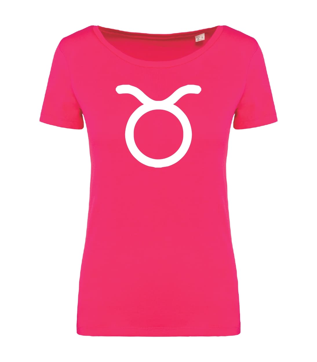 T-shirt_donna_manica_corta_rosso_sorbetto_segno_zodiacale_toro
