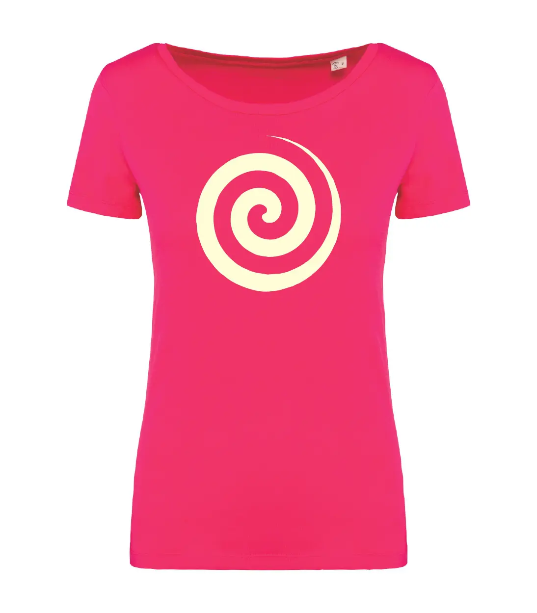 T-shirt_donna_manica_corta_rosso_sorbetto_spirale