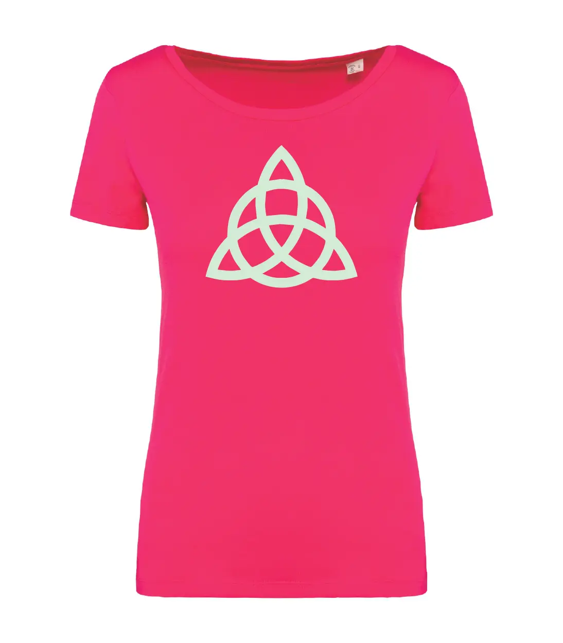 T-shirt_donna_manica_corta_rosso_sorbetto_triquetra