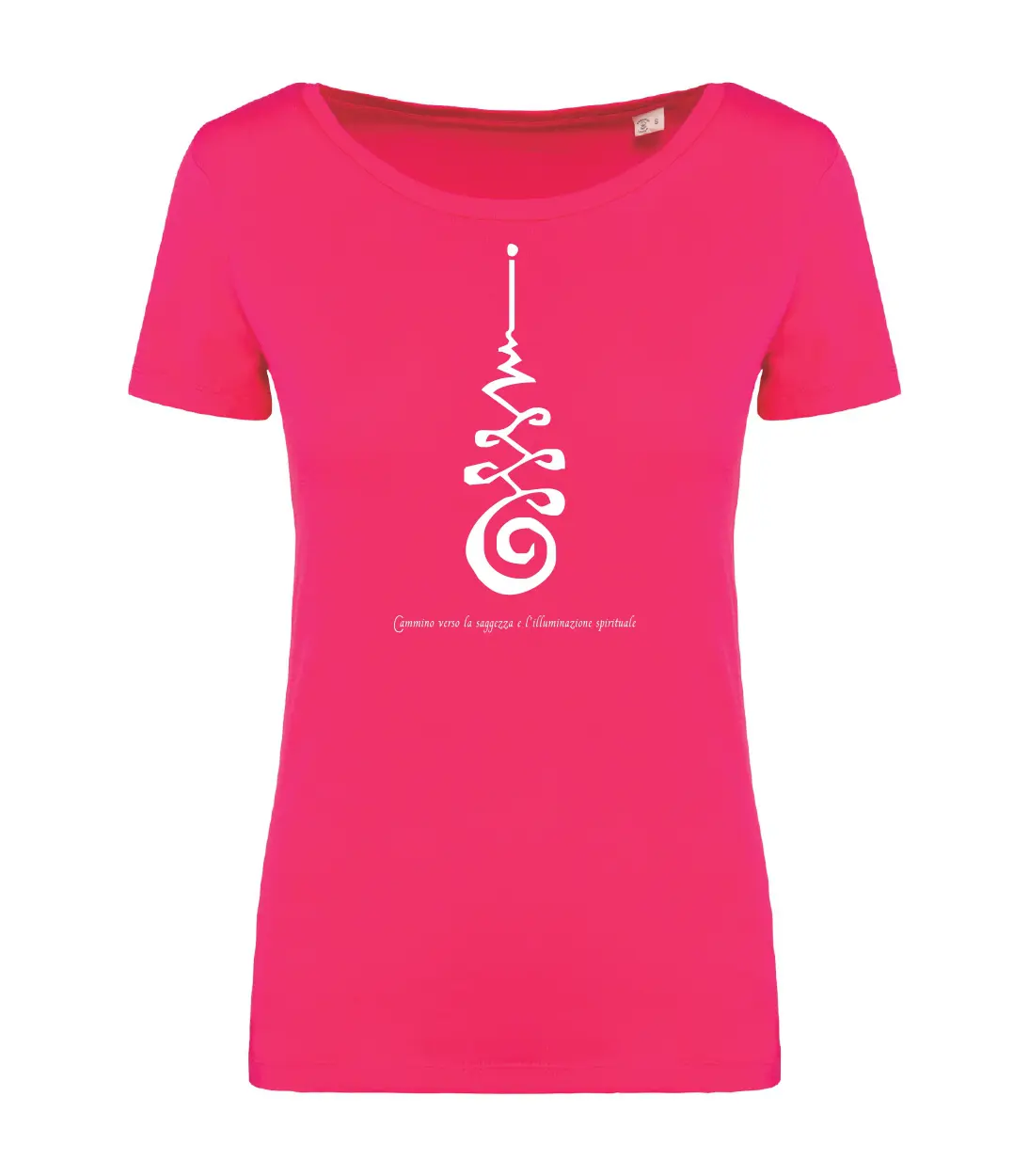 T-shirt_donna_manica_corta_rosso_sorbetto_unalome