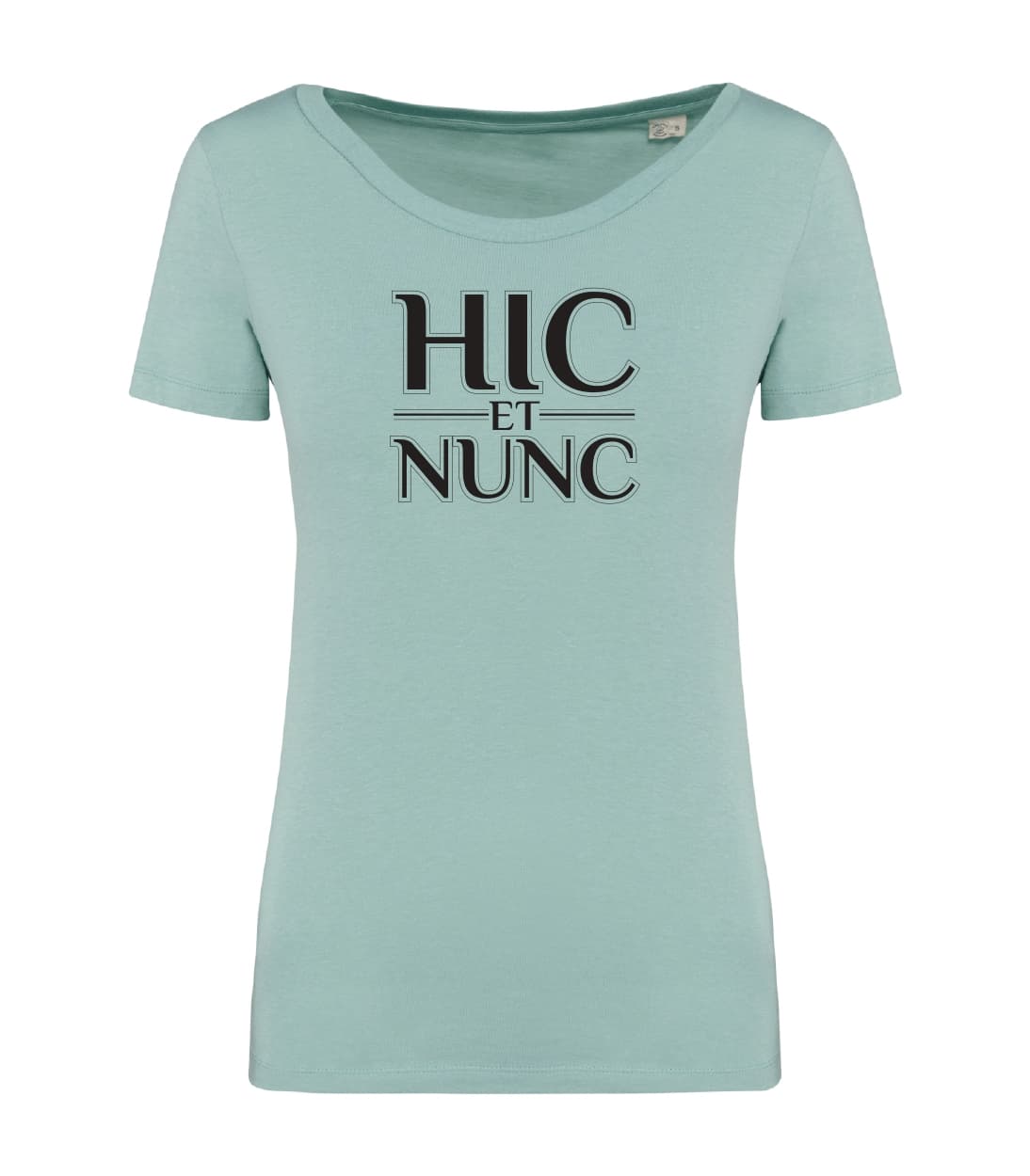T-shirt_donna_manica_corta_verde_menta_Hic_et_nunc