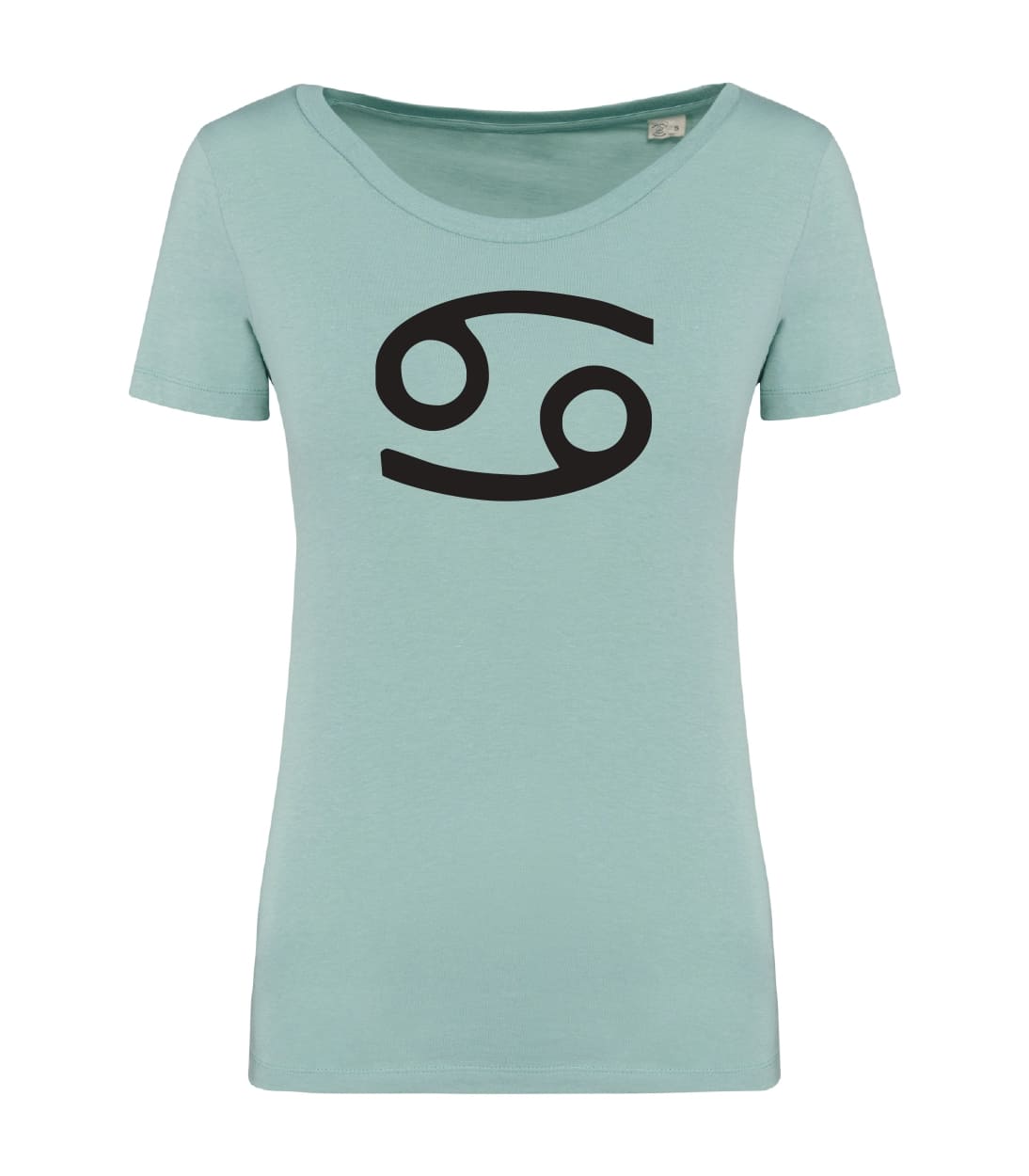T-shirt_donna_manica_corta_verde_menta_segno_zodiacale_cancro