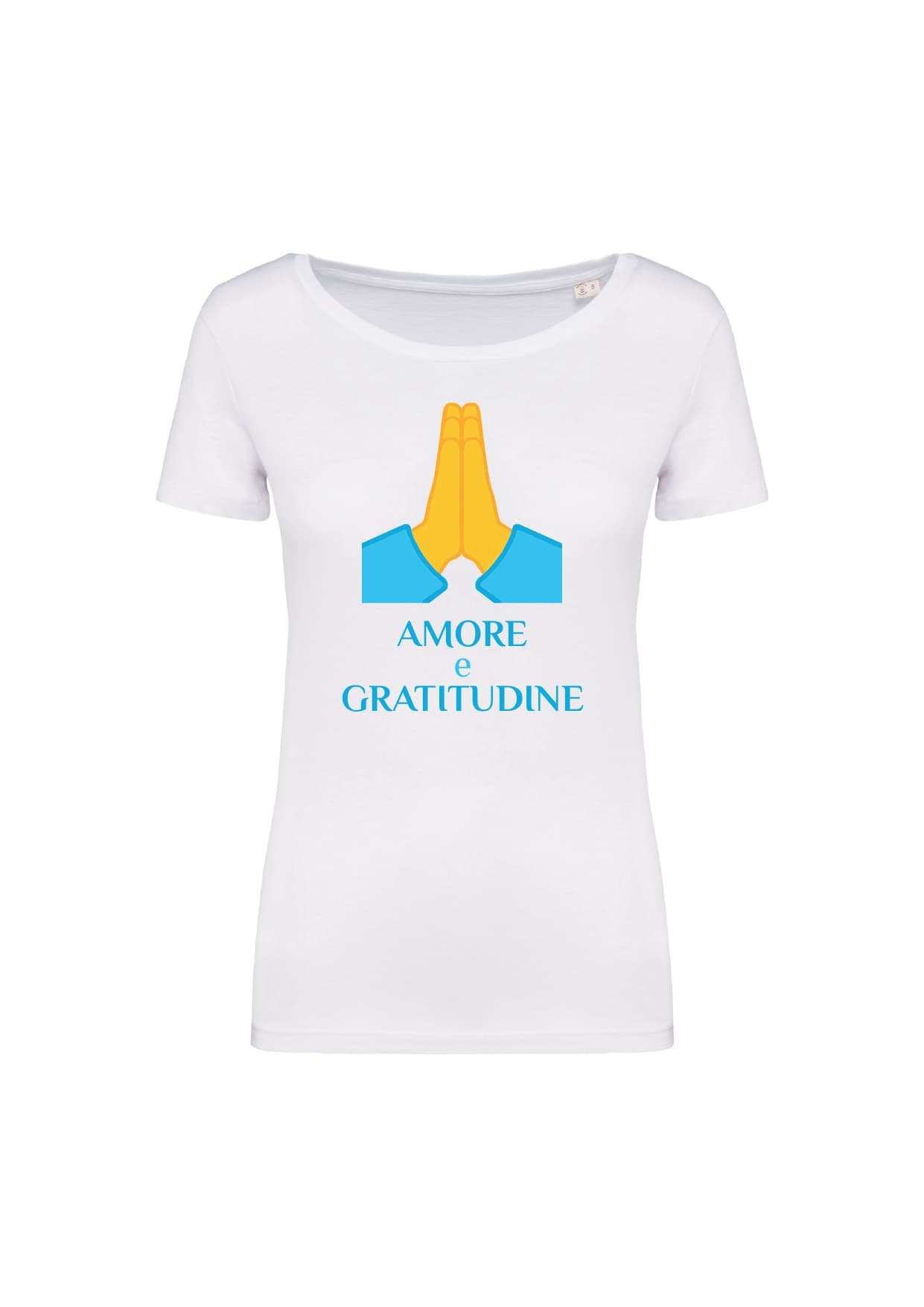 T-shirt_manica_corta_donna_bianco_Amore_e_gratitudine