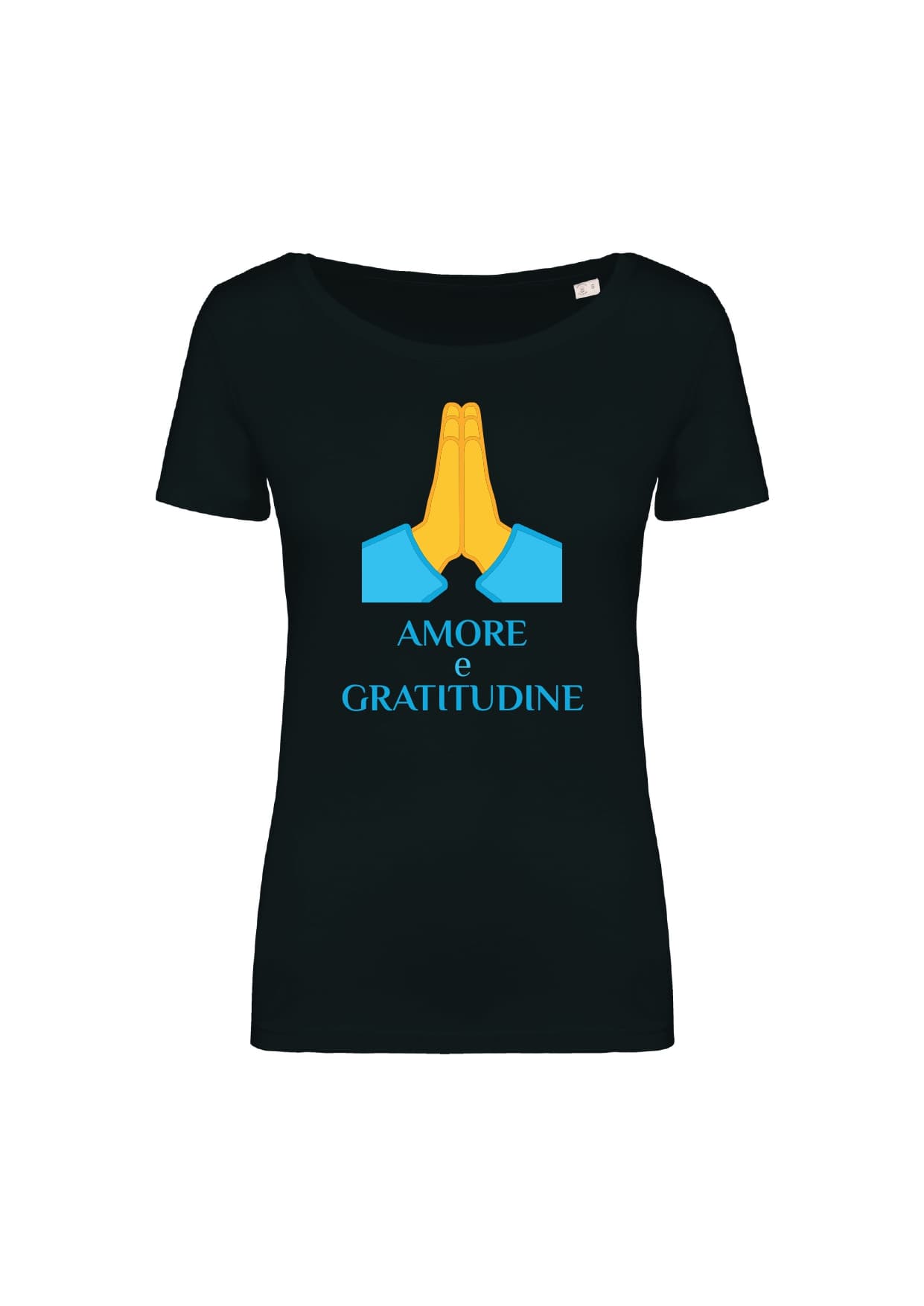 T-shirt_manica_corta_donna_nero_Amore_e_gratitudine