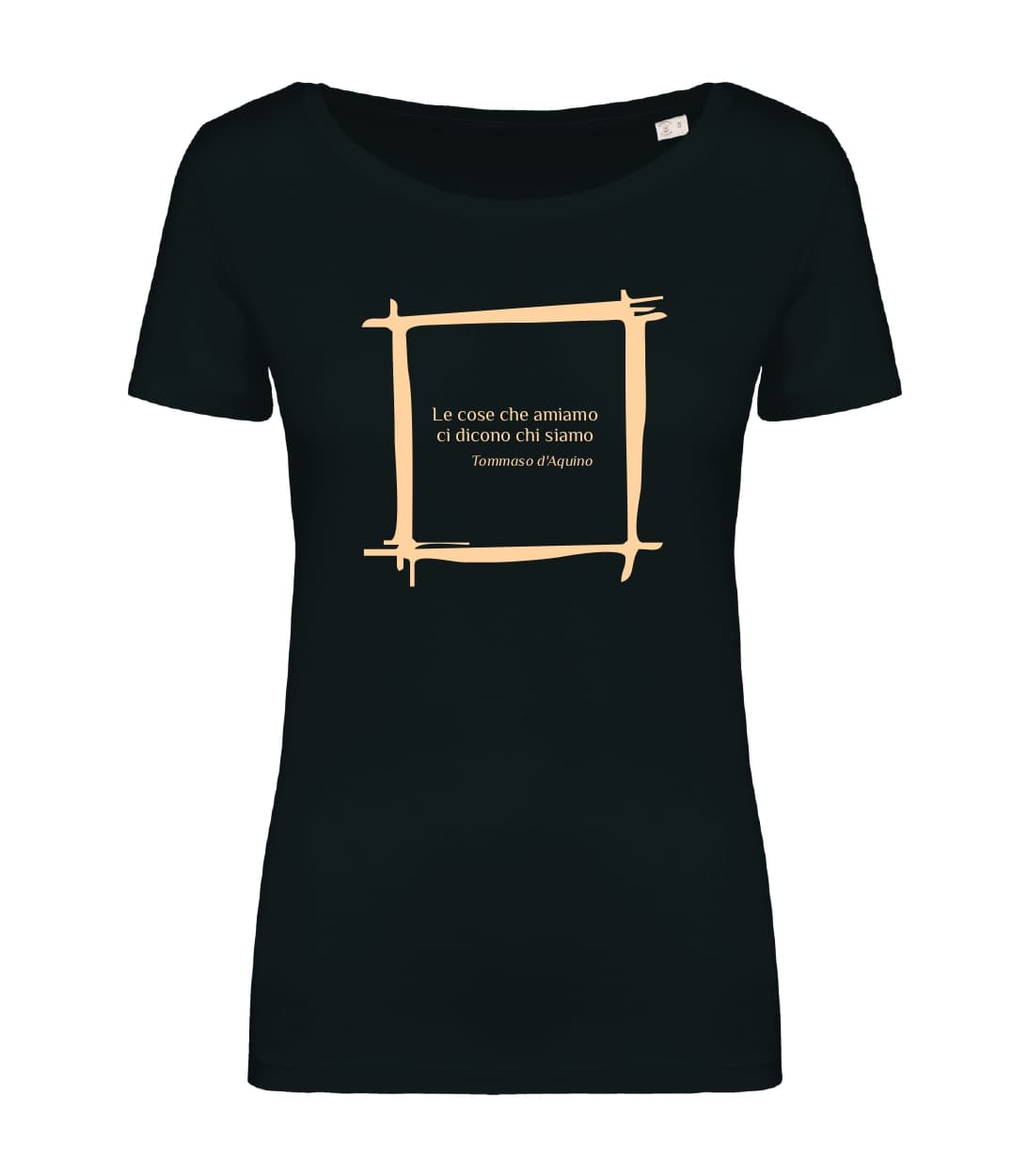T-shirt_manica_corta_donna_nero_Le cose_che_amiamo_ci_dicono_chi_siamo