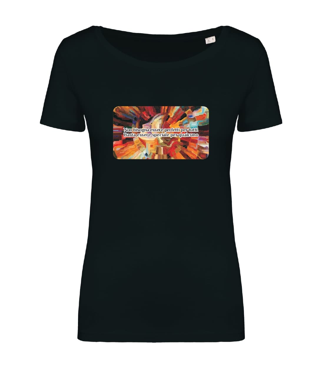 T-shirt_manica_corta_donna_nero_Non_bisogna_ essere_perfetti_ per_tutti