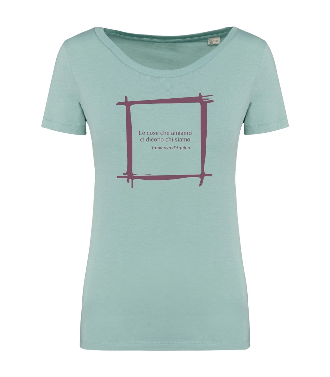 T-shirt_manica_corta_donna_verde_menta_Le cose_che_amiamo_ci_dicono_chi_siamo