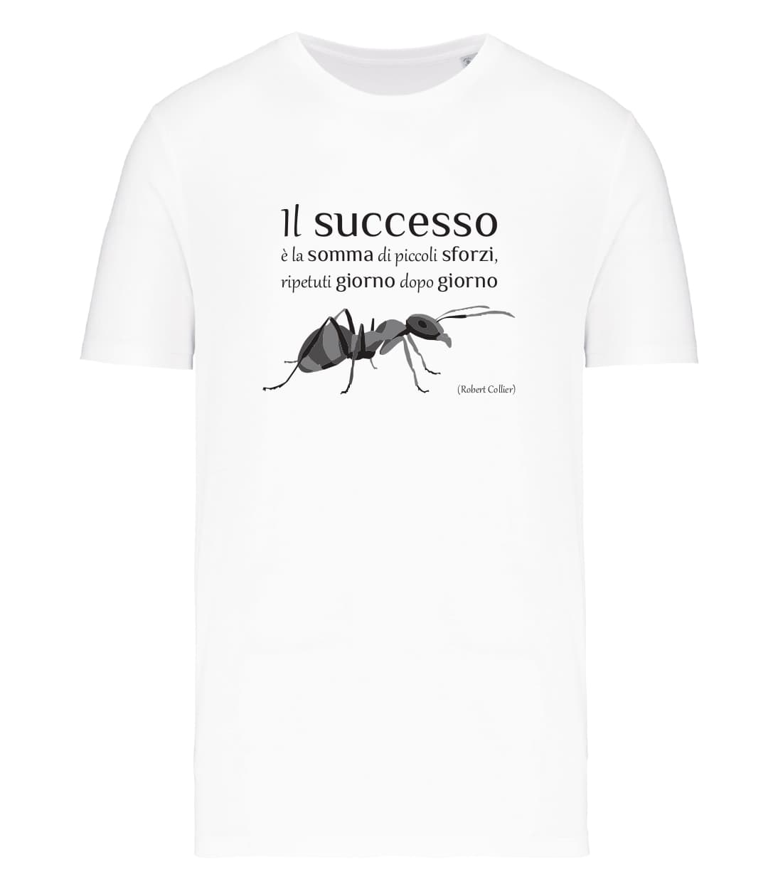 T-shirt_manica_corta_uomo_bianco_Il successo_e_la_somma_di_piccoli_sforzi