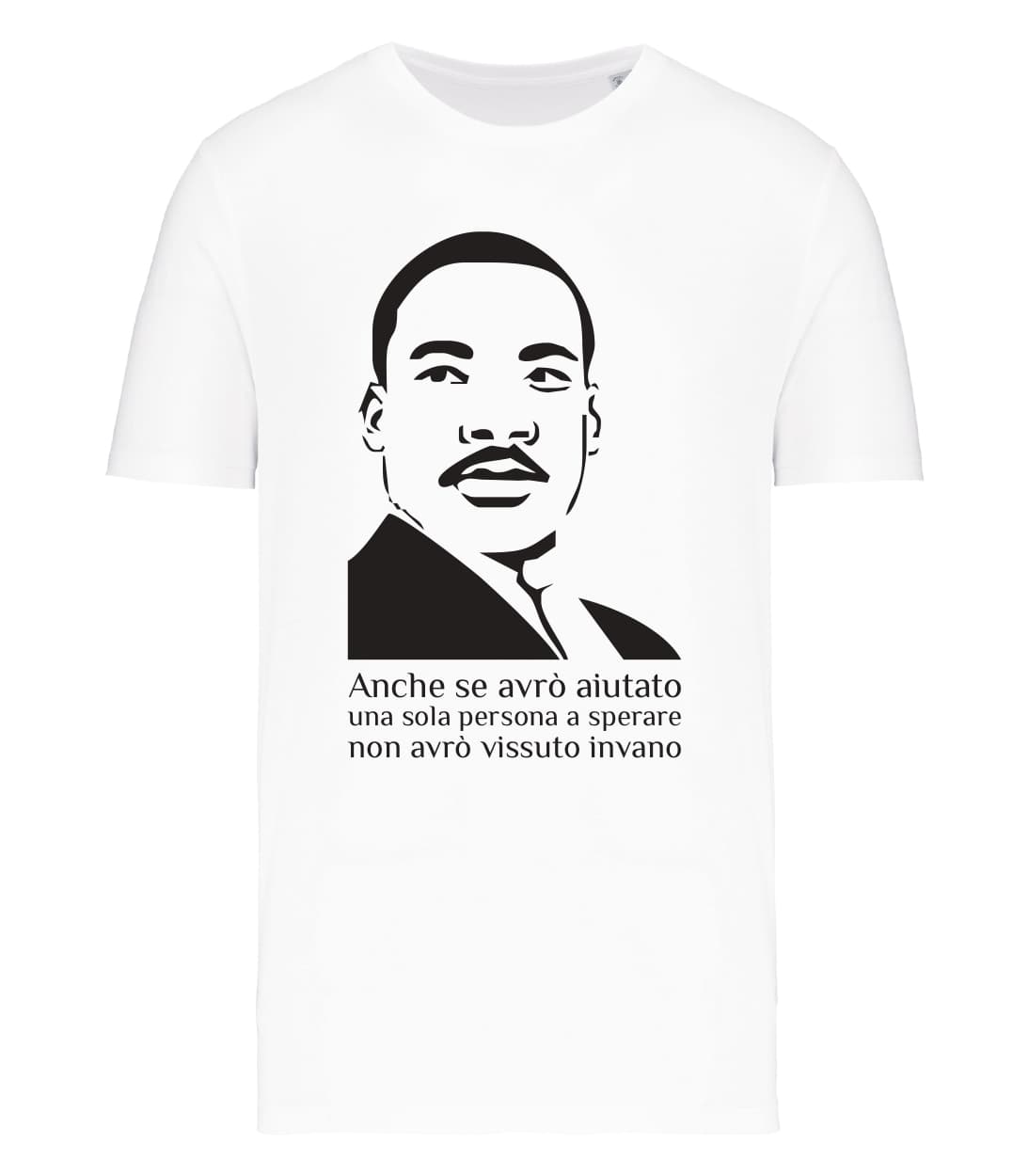 T-shirt_manica_corta_uomo_bianco_M.L.King_Anche_se_avro_aiutato...