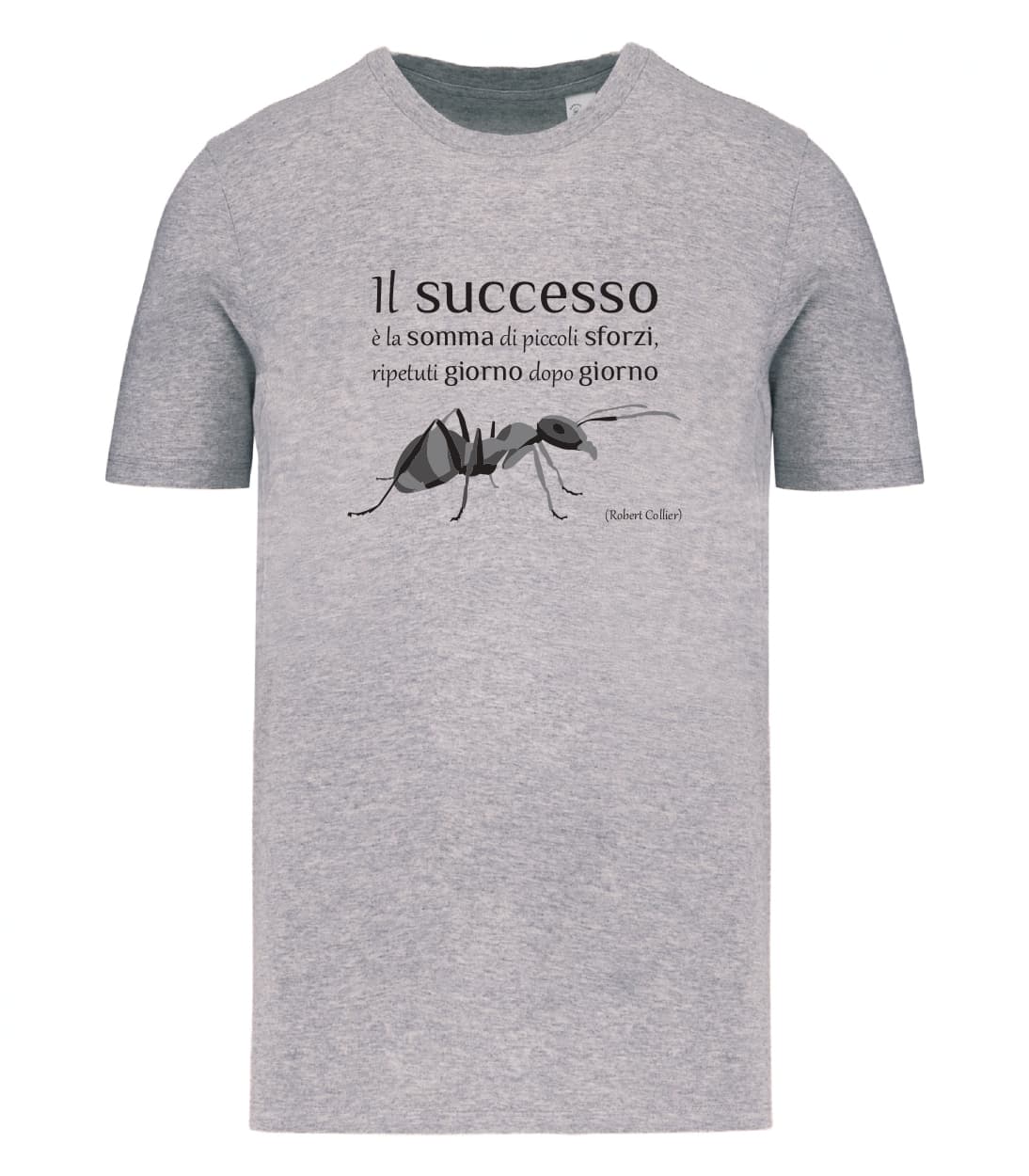 T-shirt_manica_corta_uomo_grigio_ melange_Il successo_e_la_somma_di_piccoli_sforzi