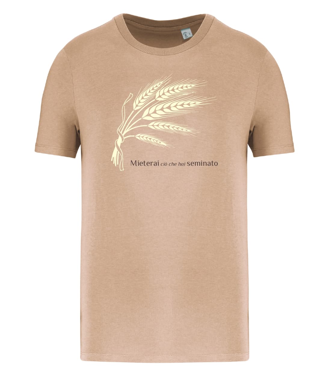 T-shirt_manica_corta_uomo_sabbia_Mieterai_cio_che_hai_ seminato
