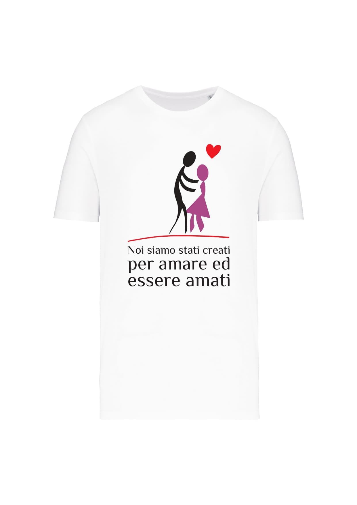 T-shirt_uomo_manica_corta_bianco__Noi_siamo_stati_creati_per_amare_ed_essere_amati