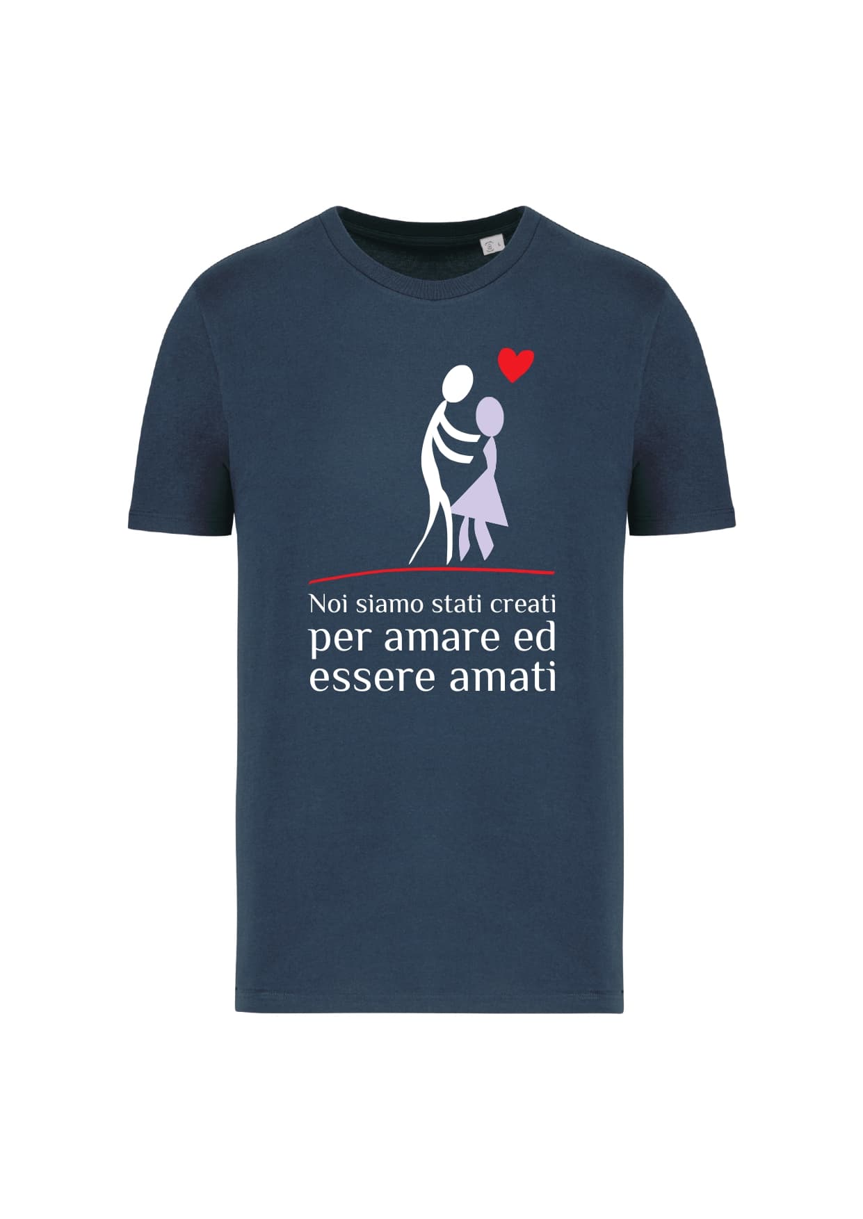 T-shirt_uomo_manica_corta_blu_navy_Noi_siamo_stati_creati_per_amare_ed_essere_amati