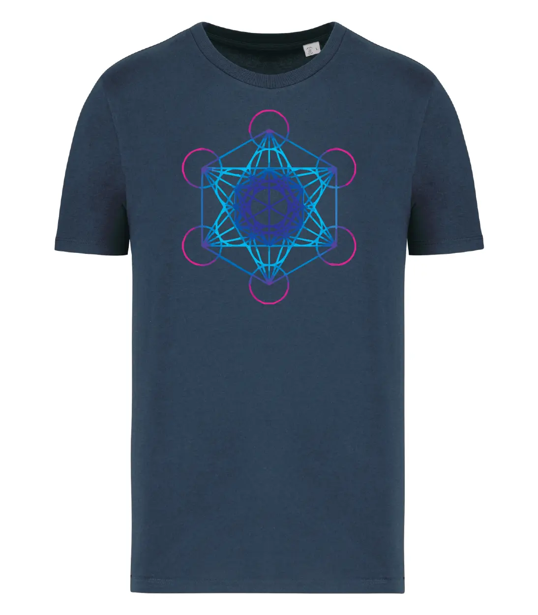 T-shirt_uomo_manica_corta_blu_navy_cubo_di_metatron