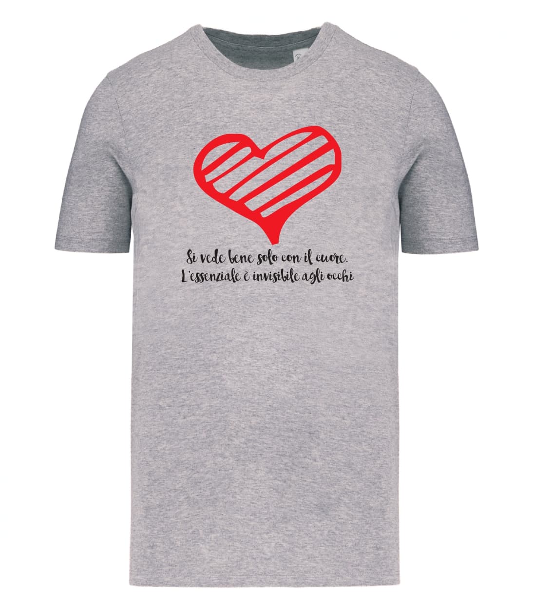 T-shirt_uomo_manica_corta_grigio_ melange_Si_vede_bene_solo_ con_il_cuore