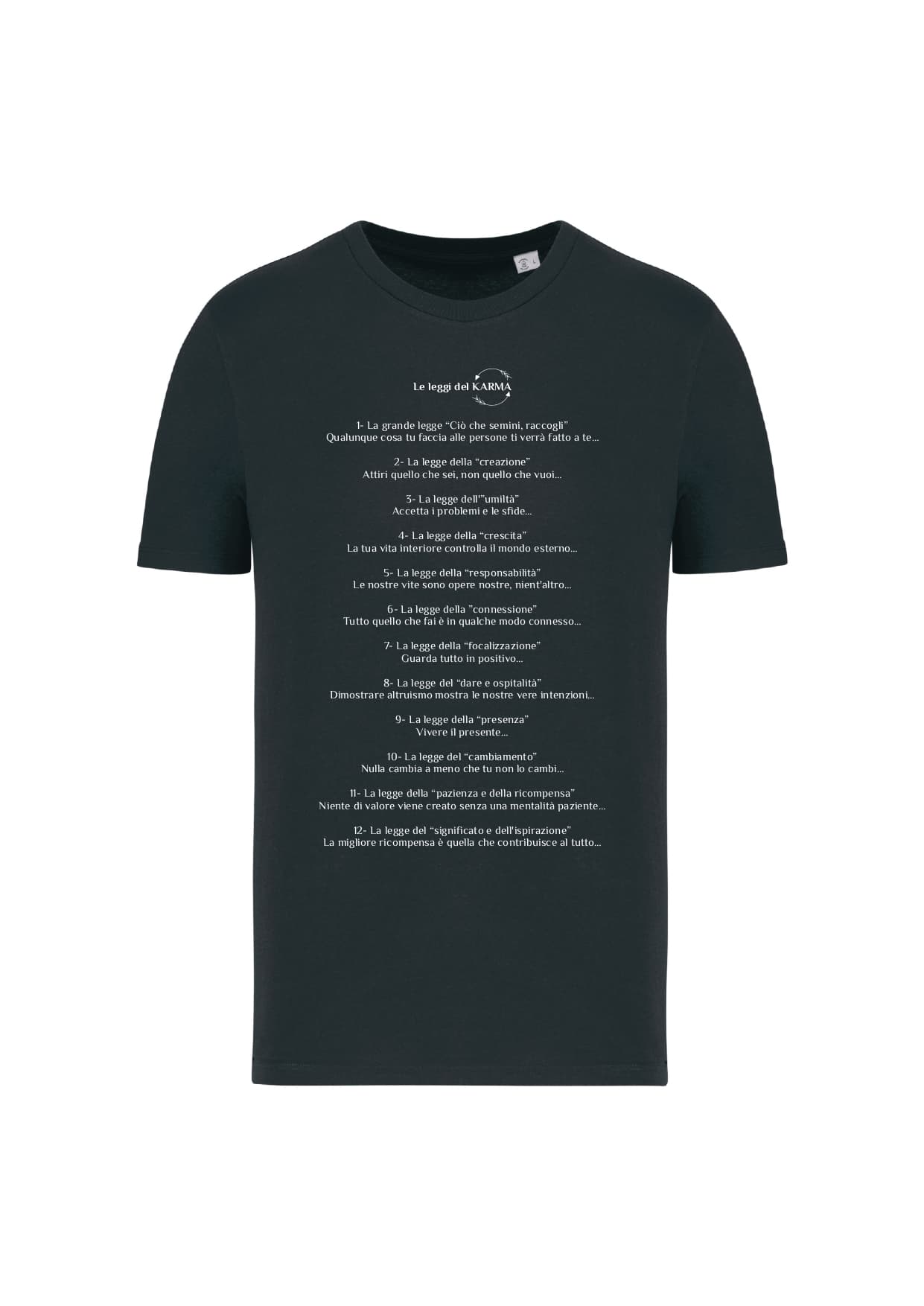 T-shirt_uomo_manica_corta_nero_Le_leggi_del_karma
