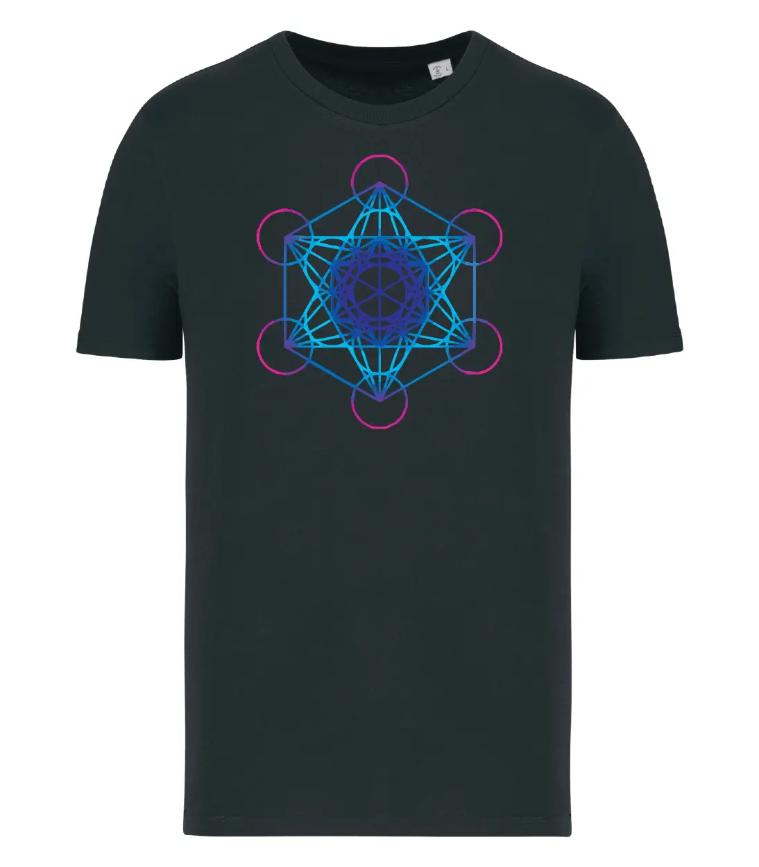 T-shirt_uomo_manica_corta_nero_cubo_di_metatron