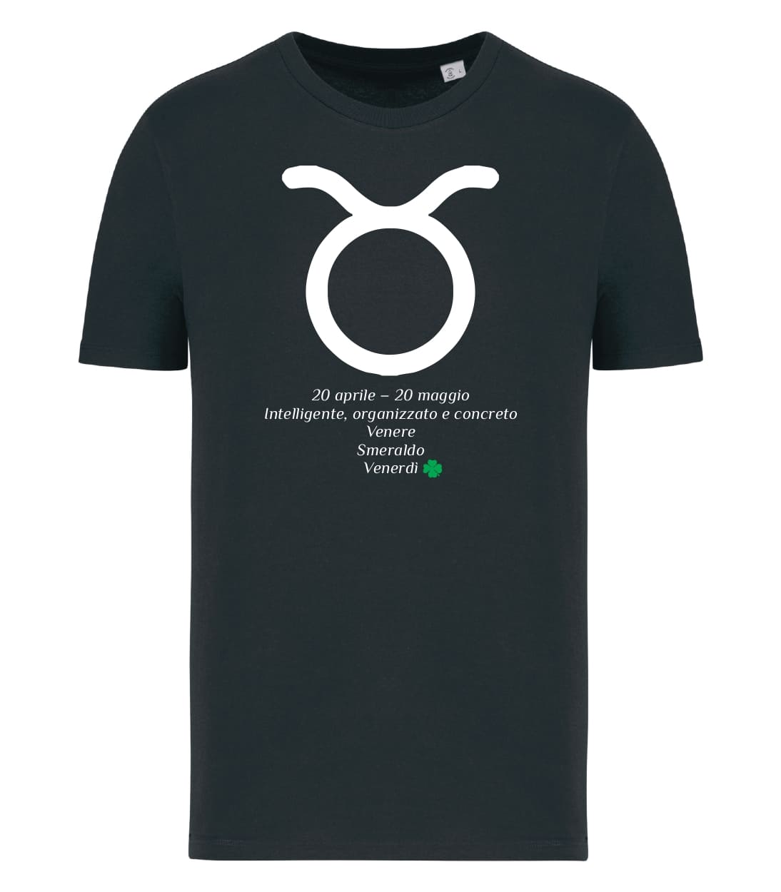 T-shirt_uomo_manica_corta_nero_segno_zodiacale_toro_caratteristiche