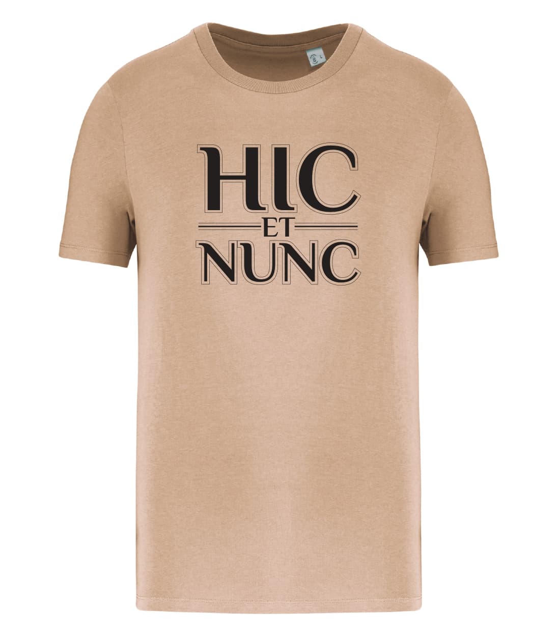T-shirt_uomo_manica_corta_sabbia_Hic_et_nunc