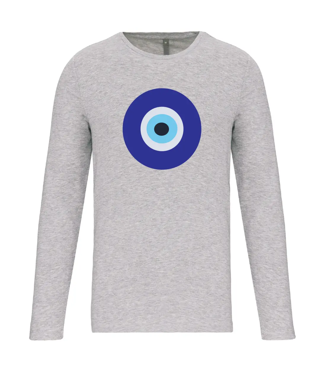T-shirt_uomo_manica_lunga_grigio_melange_occhio_di_allah_o_occhio_greco
