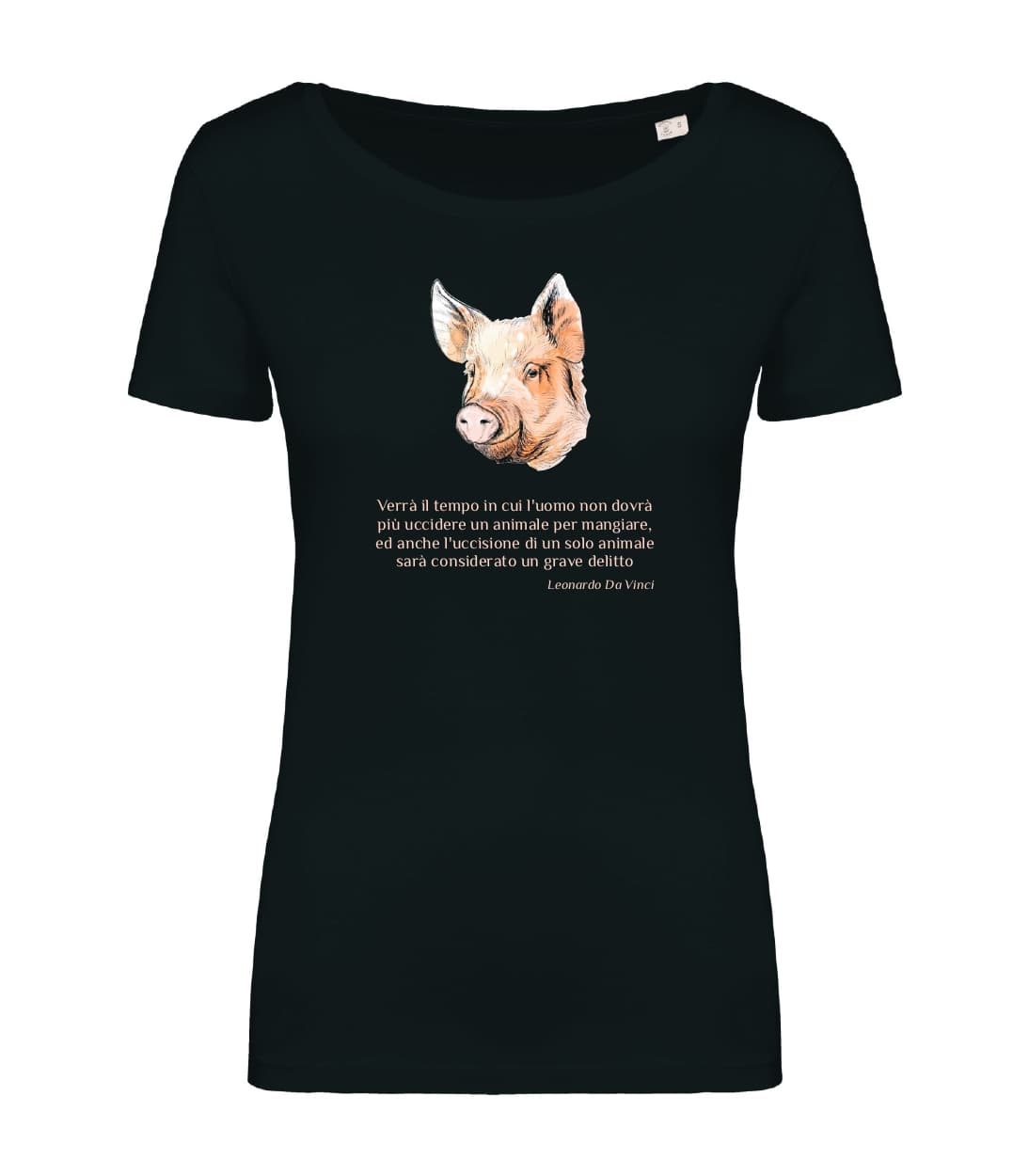 T-shirt_donna_manica_corta_nero_Verra_il_tempo_in_ cui_luomo