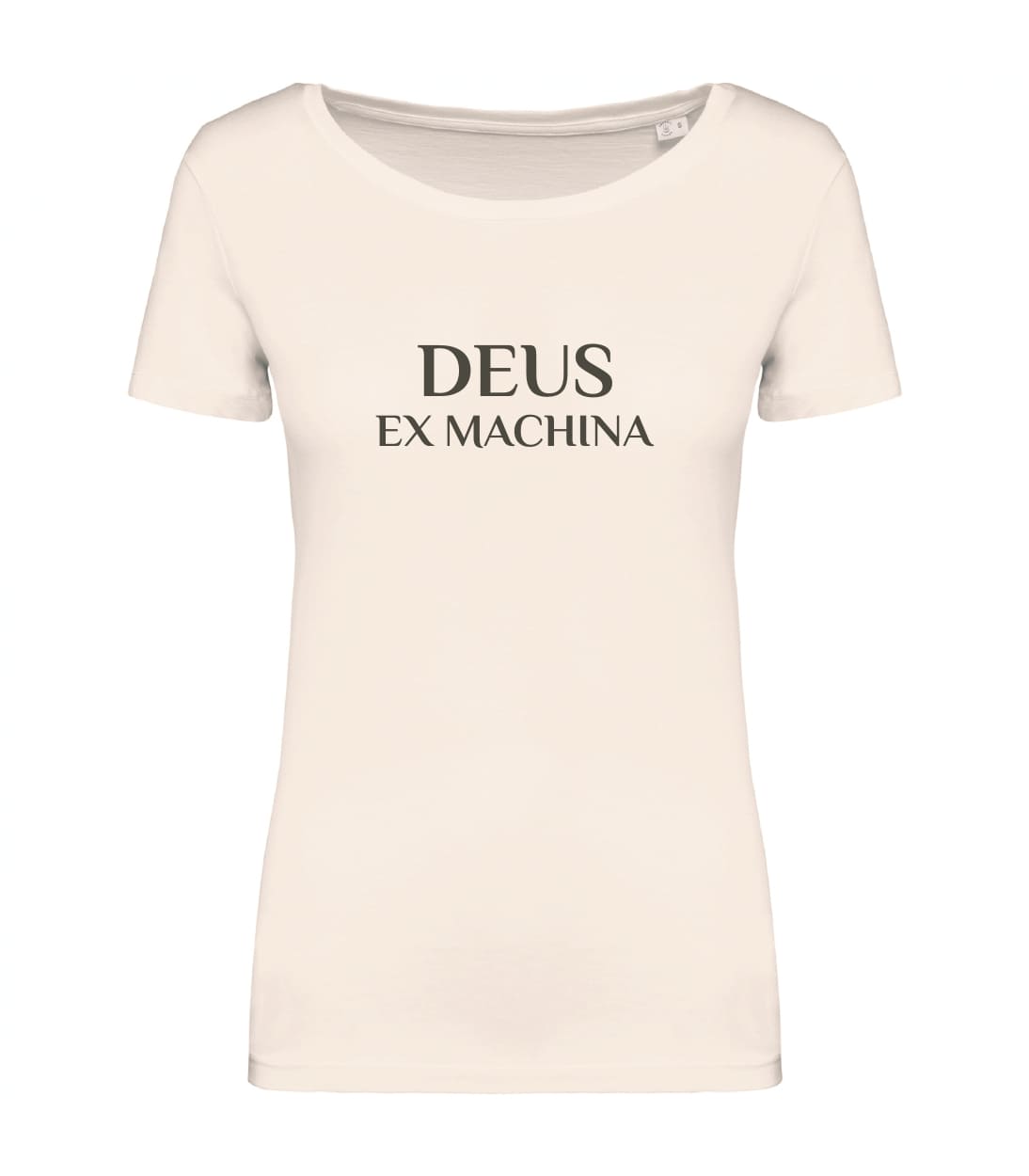 T-shirt_donna_manica_corta_avorio_Deus_ex_machina