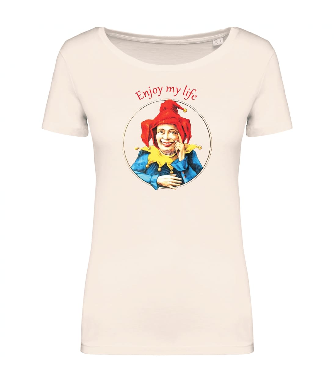 T-shirt_donna_manica_corta_avorio_Enjoy_my_life