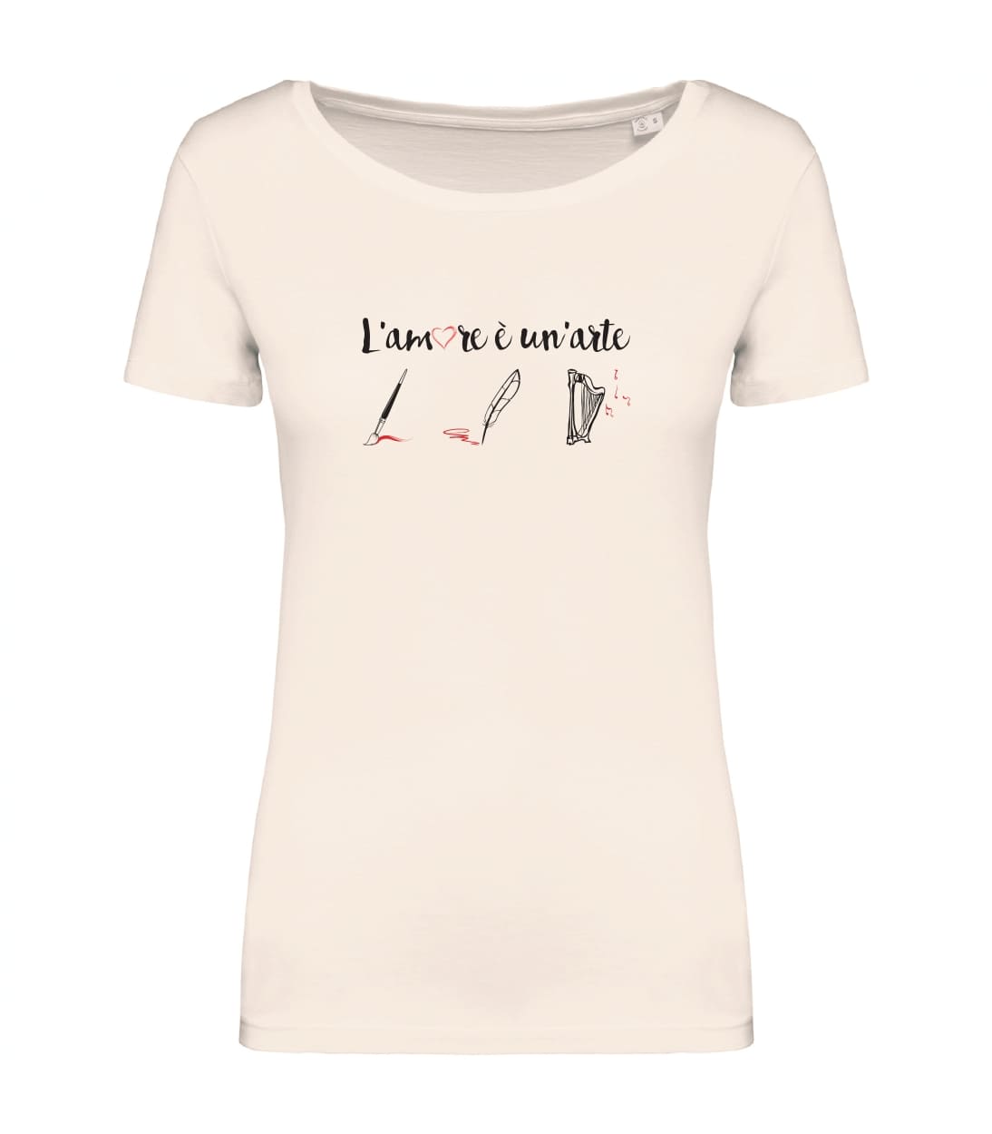 T-shirt_donna_manica_corta_avorio_lamore_e_un_arte