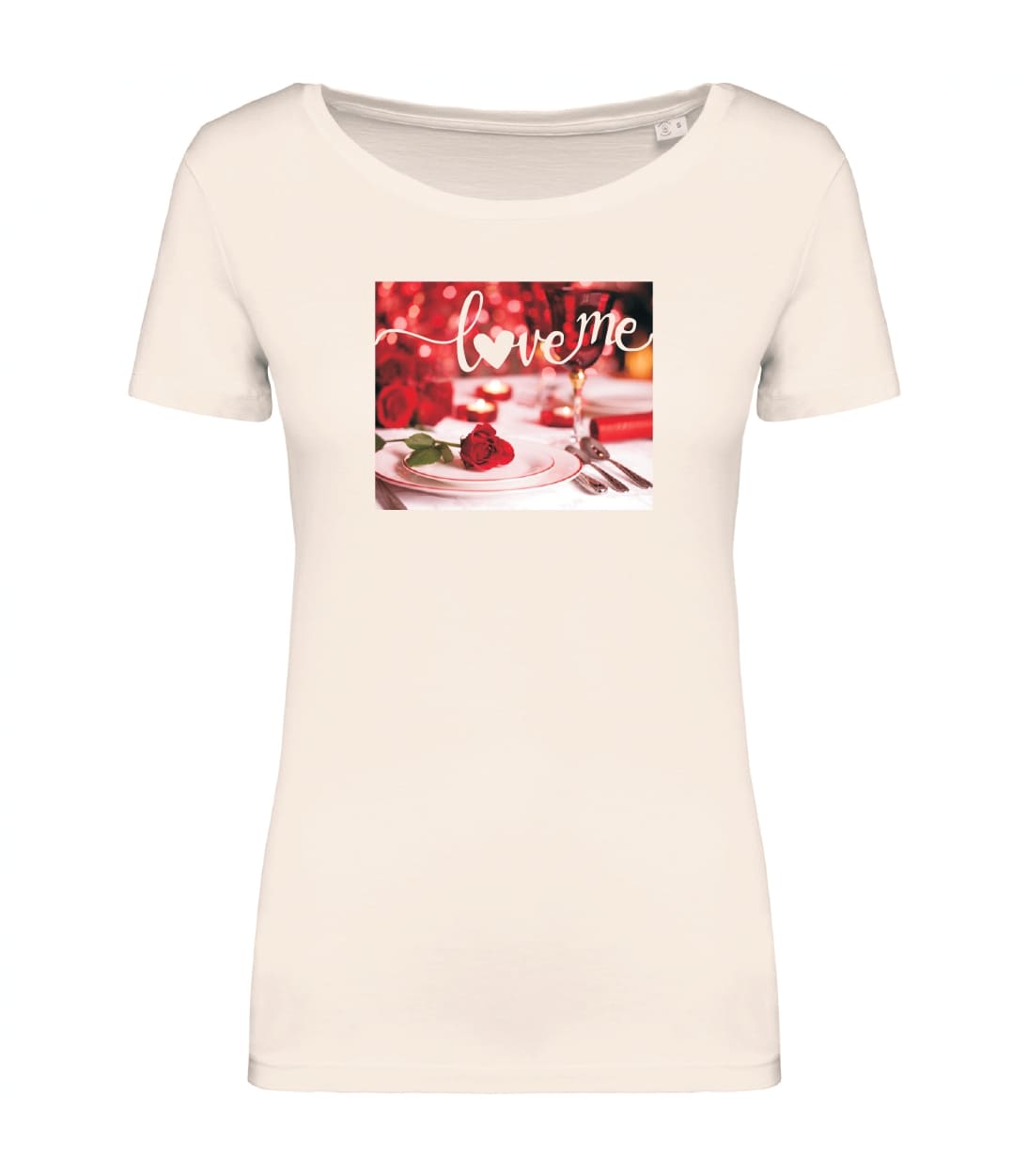 T-shirt_donna_manica_corta_avorio_love_me