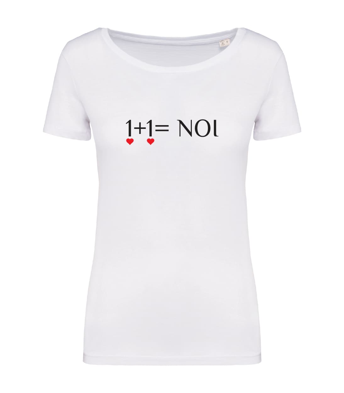 T-shirt_donna_manica_corta_bianco_1_+_1_=_noi