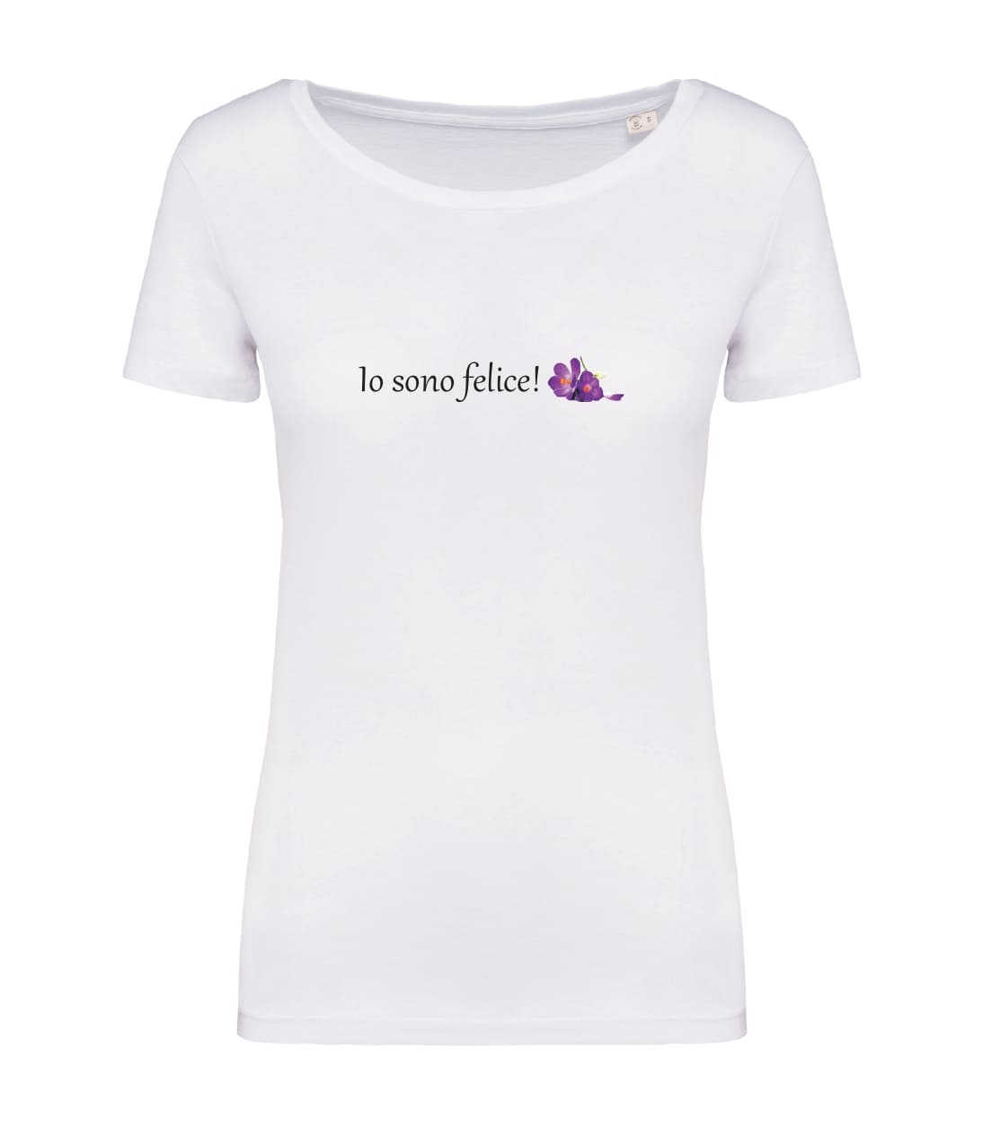 T-shirt_donna_manica_corta_bianco_Io_sono_felice!