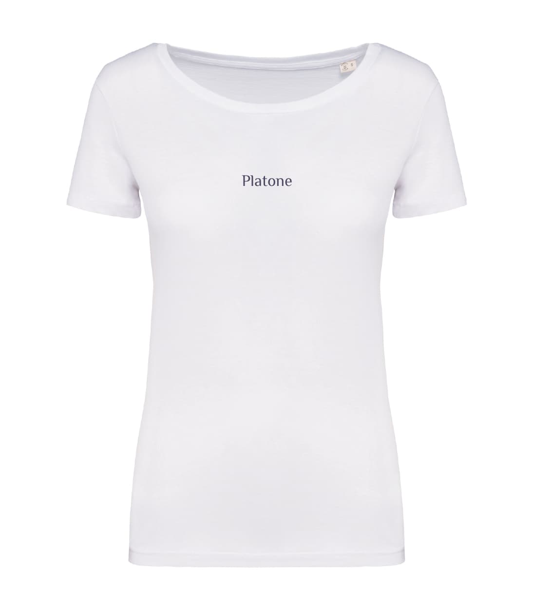 T-shirt_donna_manica_corta_bianco_fronte_Platone_l-amore_e_il_mezzo_che_ti_permette_di_mettere_le_ali_
