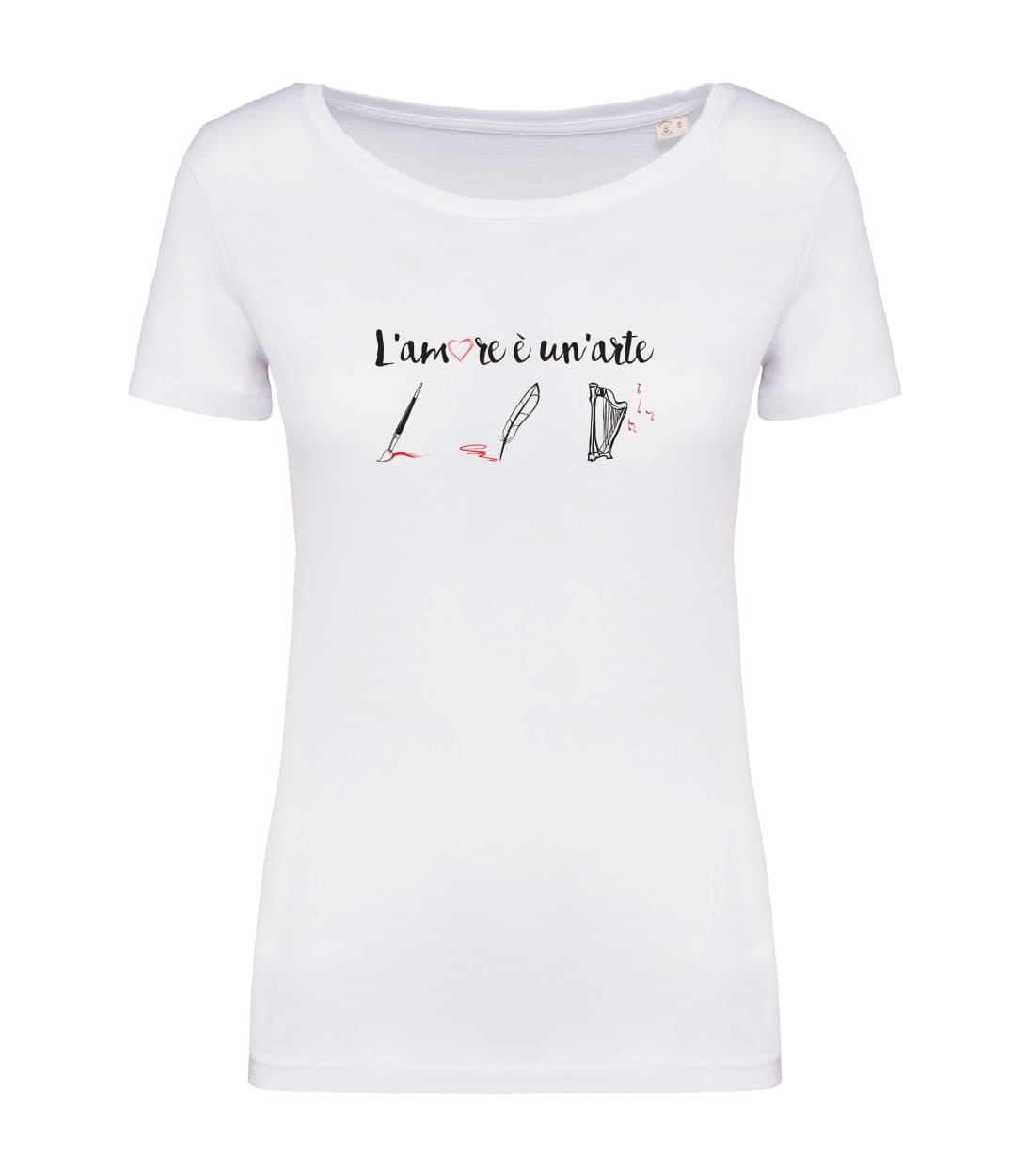 T-shirt_donna_manica_corta_bianco_lamore_e_un_arte